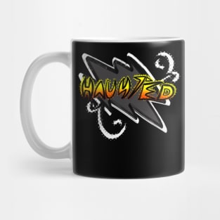 Haunted Text Quote Saying Halloween Trick Or Treat Graphic Illustration Novelty Mug